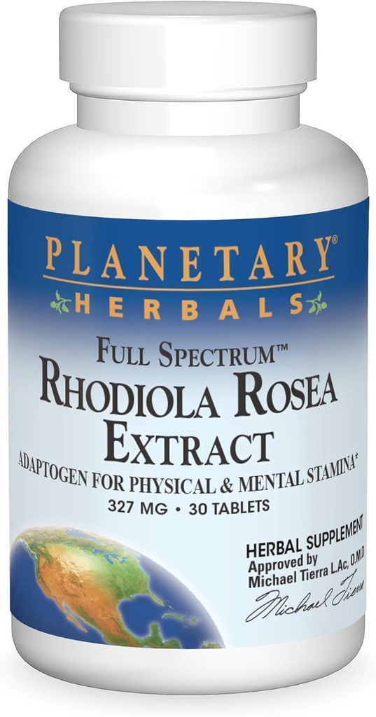 Planetary Herbals Full Spectrum Rhodiola Rosea Extract Tablets, 30 Count
