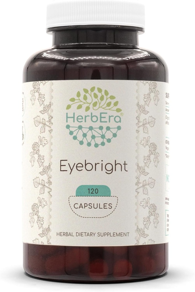 HerbEra Eyebright 120 Capsules, 500 mg, Responsibly farmed Made with Eyebright (Euphrasia spp.) Dried Herb (120 Capsules)