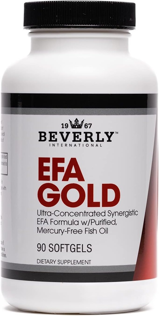 Beverly International EFA Gold、90 Softgelカプセル。 高い効力オメガ3s EPAおよびDHA +オメガ6&9脂肪酸。 組合せの魚、亜麻仁およびホラージュ オイル。