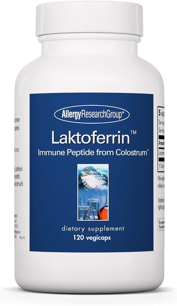 アレルギー研究グループLaktoferrinサプリメント - Lactoferrinは350mg、ボビンColostrum、免疫ペプチド、鉄サプリメント、ベジカプス - 120カウントを補います