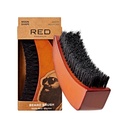 RED by Kiss Beard Brush with 100% Natural Boar Bristles for Men, Premium Wooden Brush, Beards Mustaches Grooming Shaving Comb, Tame and Soften Facial Hair (MOON SHAPE)