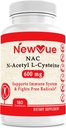 N-アセチルL-Cysteine(NAC) 600mg、180カプセル - 非GMO、グルテンフリー