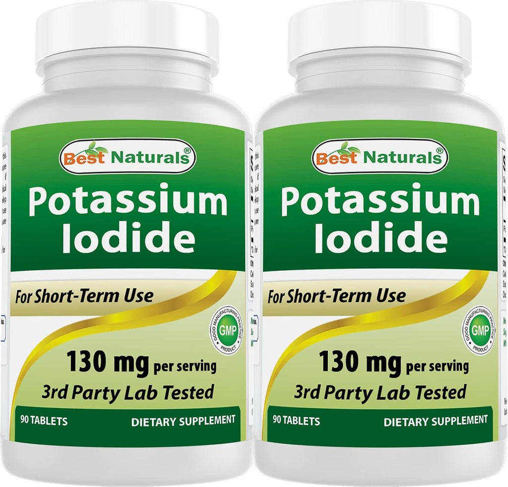 Best Naturals Potassium Iodide 130 mg per Serving - Dietary Supplement, 90 Tablets (2)