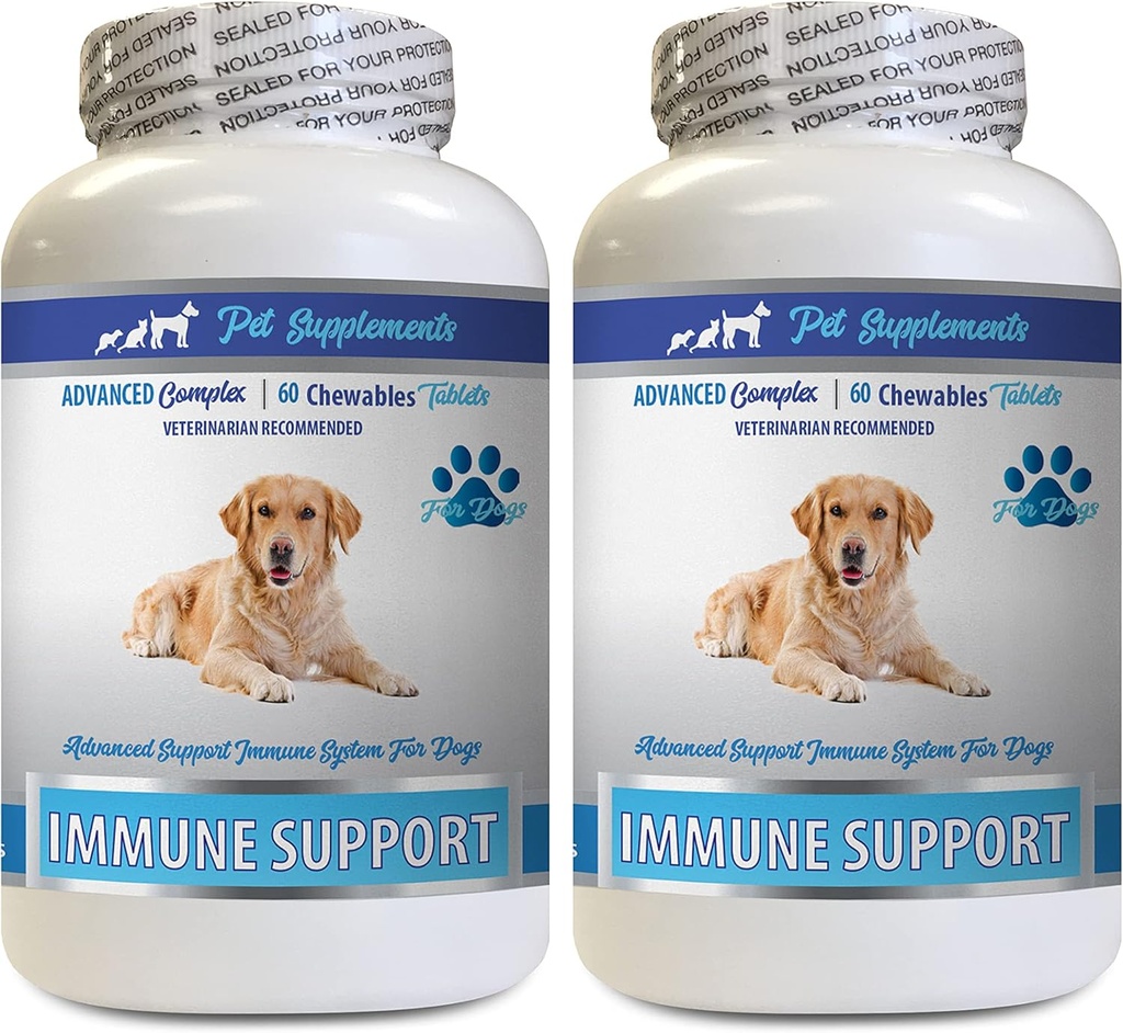 Immune Support Vitamins - Dogs Immune Support - Burdock Root Extract Organic - Burdock Root for Dogs - Immune Dog Pills, Immune Support for Dogs probiotic, Immune Support Supplement 2 Bot (120 Chews