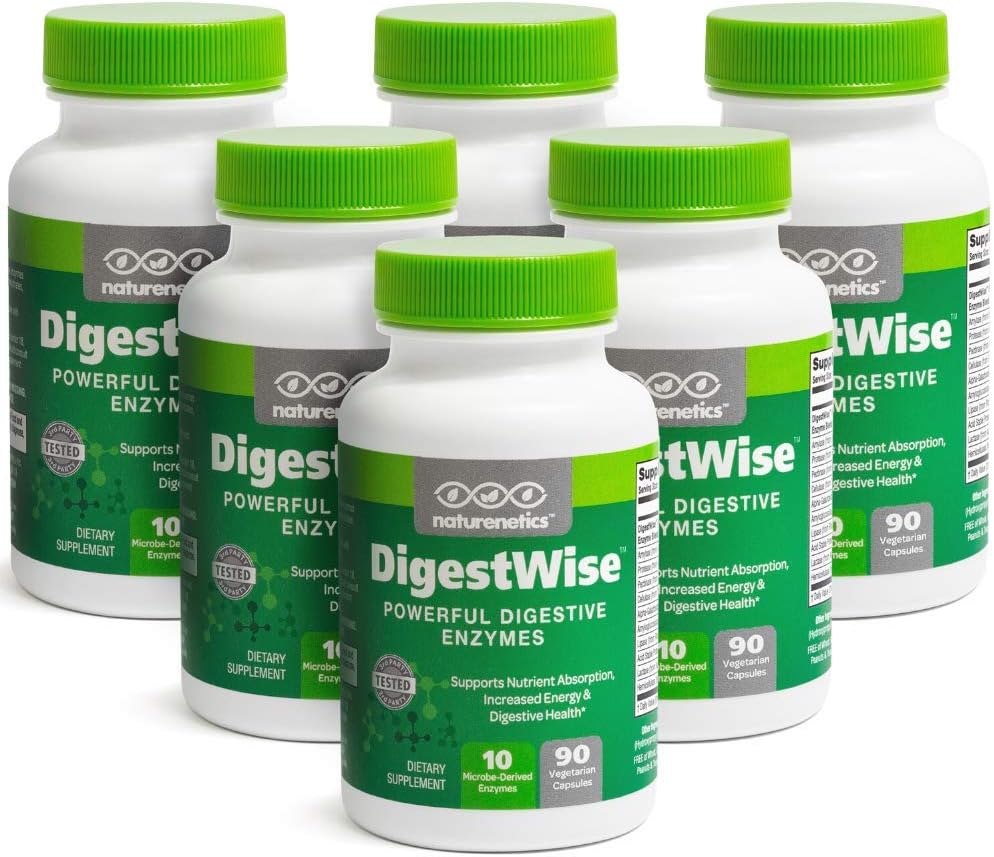 DigestWise 消化器系酵素 - 10 強力なビーガン酵素をサポート消化, ガス, ブロッキング & 便秘救済 - Keto フレンドリー - ラボ 試験 - 90 カプセル (6)