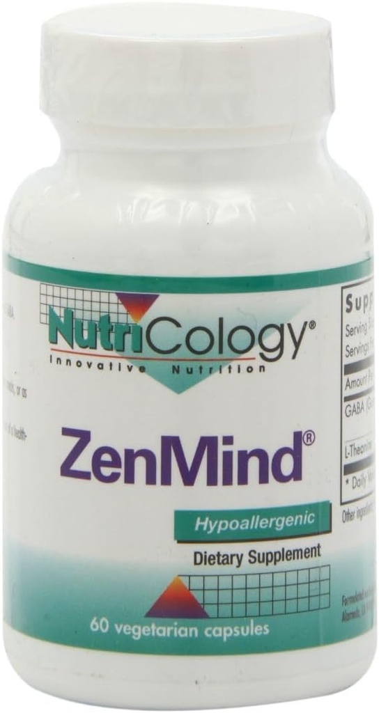 栄養学のZenMindの補足- Calmnessサポート、昼か夜、GABA、L-Theanine、Hypoallergenicのベジタリアンのカプセル- 60の計算