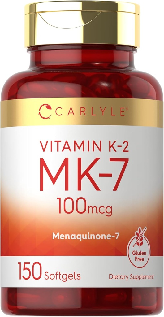 カーライルビタミンK2 MK7 100 mcg | 150 Softgels | 非GMO、グルテンフリーサプリメント