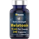 タンビタミンズ メラトニン カプセルあたり15 MG(240カプセル) | 大人のオールナチュラル睡眠薬 | 余分強度メラトニン | 夜間睡眠補助金 | ナチュラル睡眠サポートサプリメント