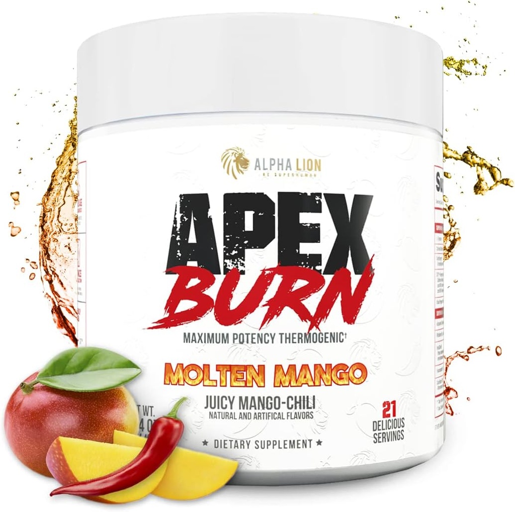 ALPHA LION Apexは減量の補足、ワークアウトの粉、自然なThermogenic Calorieのバーナー、脂肪質の損失サポート、エネルギー及び焦点を燃やしますボディ構成を(21のサービング、Juicyのマンゴチリの味)最大限に活用します