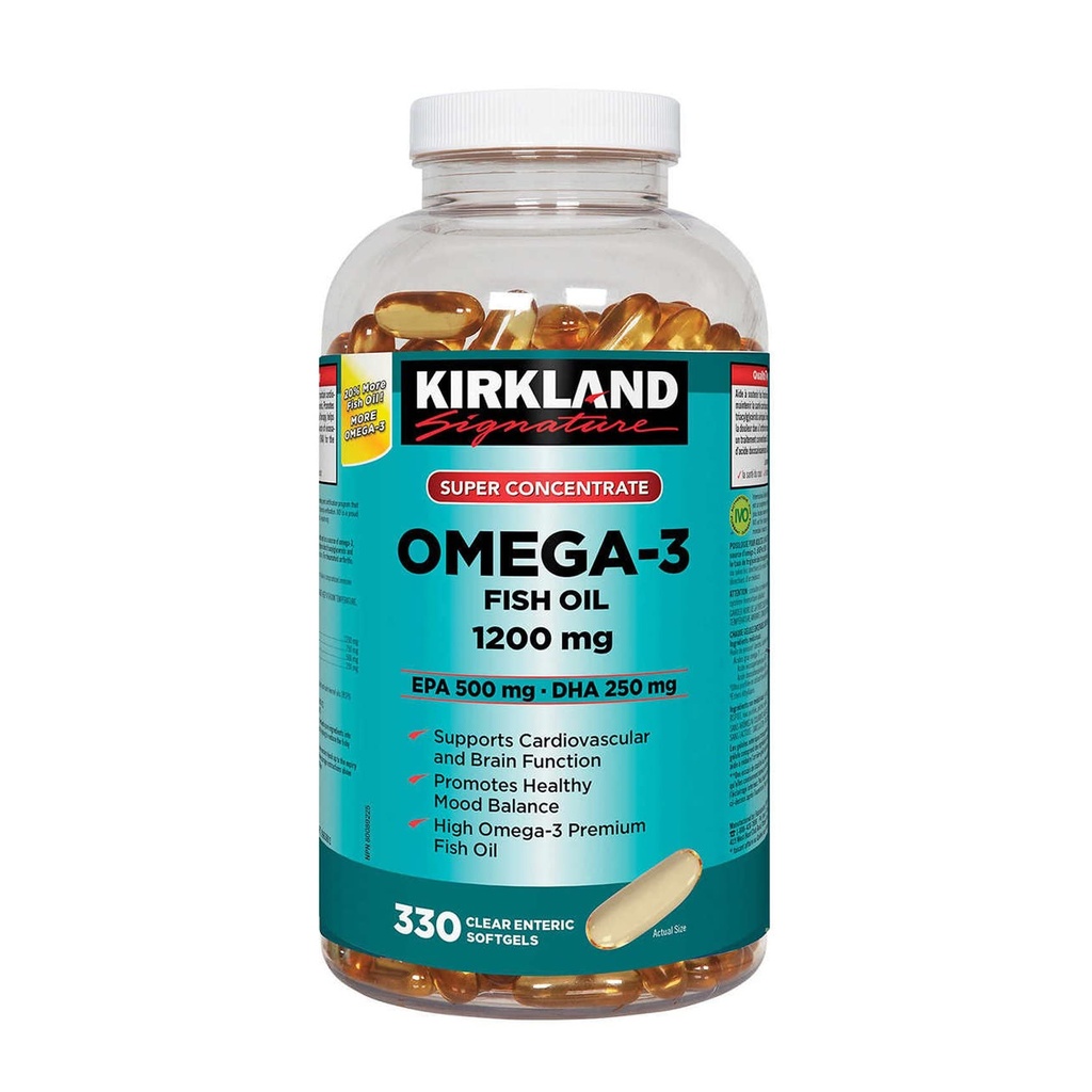 Kirkland Omega-3フィッシュオイル1000mg 300 Softgels