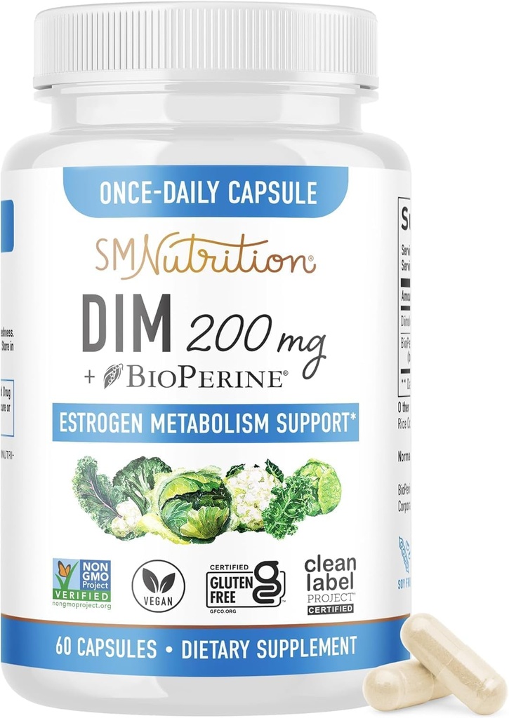 サプリメント 200 mg | 女性と男性のためのエストロゲンバランス | ホルモンのアクネ, ホルモンのバランス, 更年期障害 & 抗酸化支援 | クリーンラベルプロジェクト 認定, ビーガン&大豆無料ジニルメタン | 60 Ct.