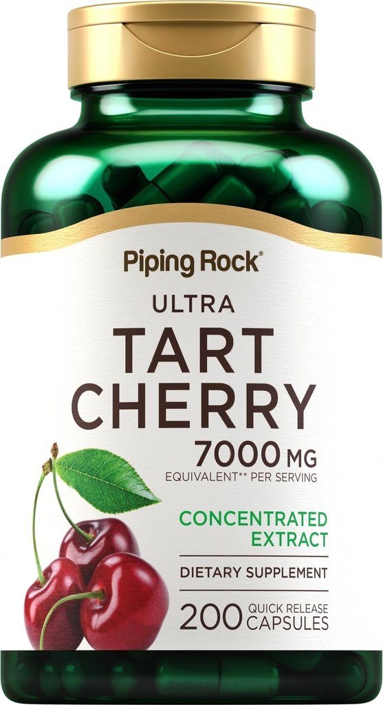 パイピングロックタルトチェリーエキスカプセル | 7000mg | 200Pills | for Women and Men | ウルトラ強度濃縮エキス | 非GMO、グルテンフリーサプリメント
