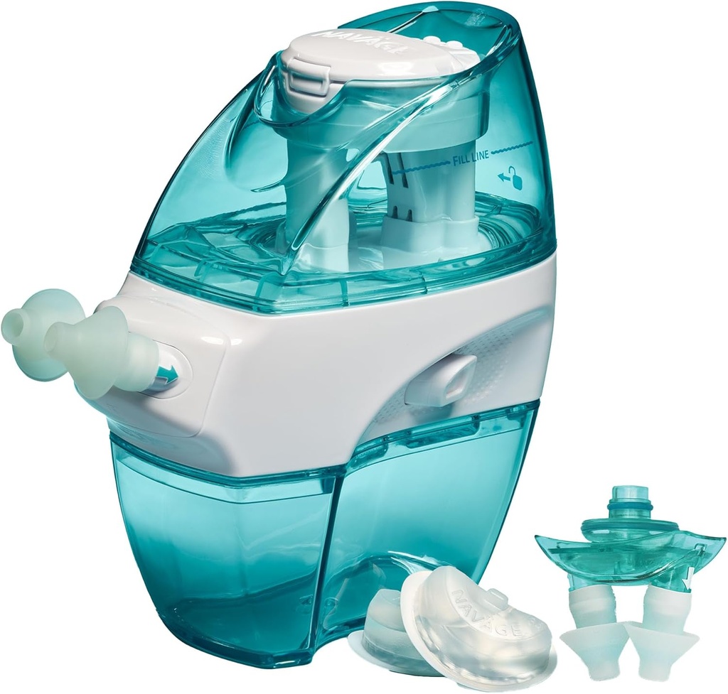 Navageマルチユーザーバンドル - Navage Irrigation System - Saline Nasal Rinse Kit with 1 Nose Cleaner, 30塩ポッド、およびノーズピローの余分鼻ドックとペア