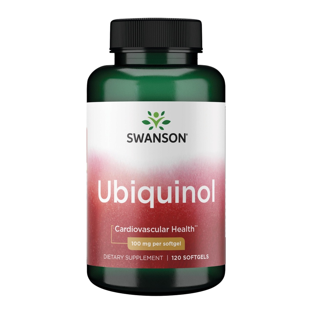 Swanson Ubiquinol - 100 mg - 心臓の健康、脳エネルギーと抗酸化サポート - Aids ATP 生産* - Non-GMO - 120 Softgels