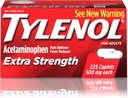 Tylenolの500のmgのアセトアミノフェン、痛みのReliever及びファーバーの減力剤、頭痛、腰痛及び月経の痛みの軽減、225のctの余分強さの小冊子