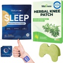 Wellnee&Wellamoon Wellness Pack:Harbal Knee Comfort Patches(10Count)&Natural Sleep Support Patches(28Count) - 植物ベースの睡眠補助金による共同&筋肉の快適性