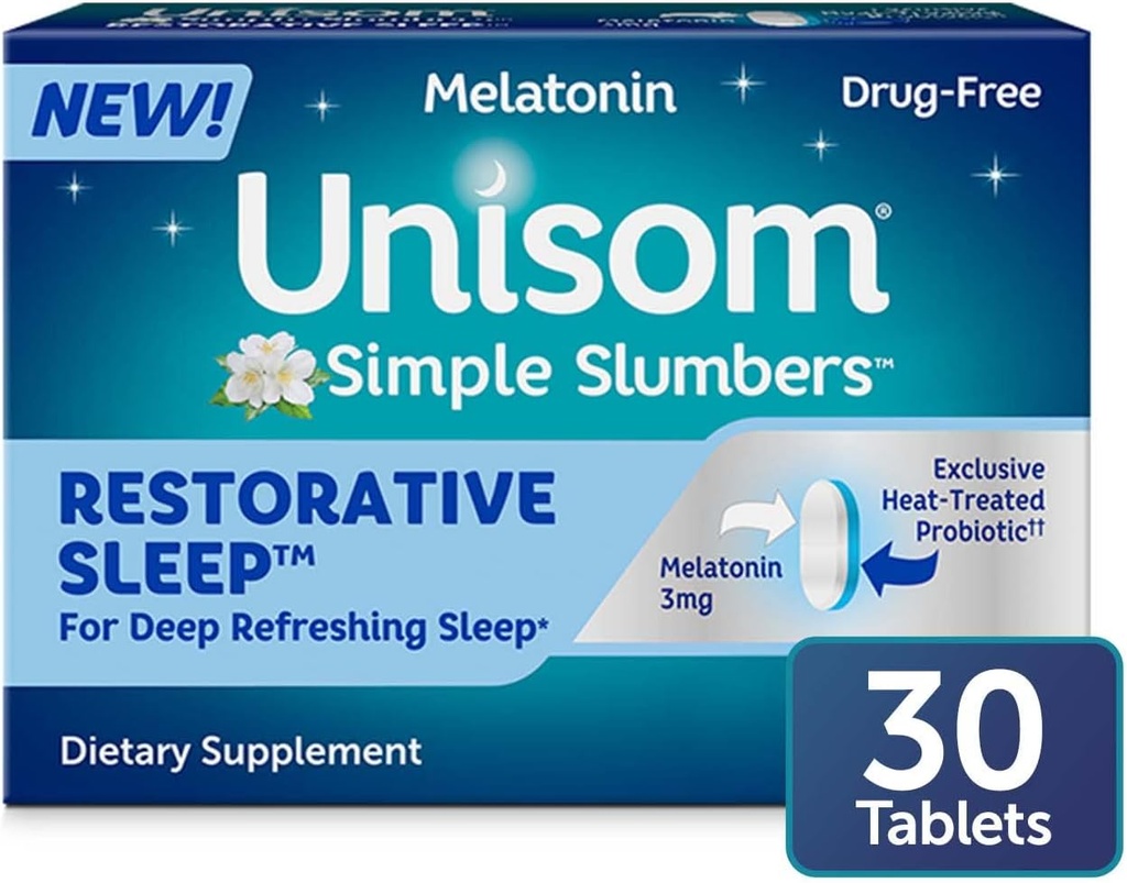 Unisom の簡単な細い残りの睡眠は 30 カウント、Melatonin 3mg を錠剤にします