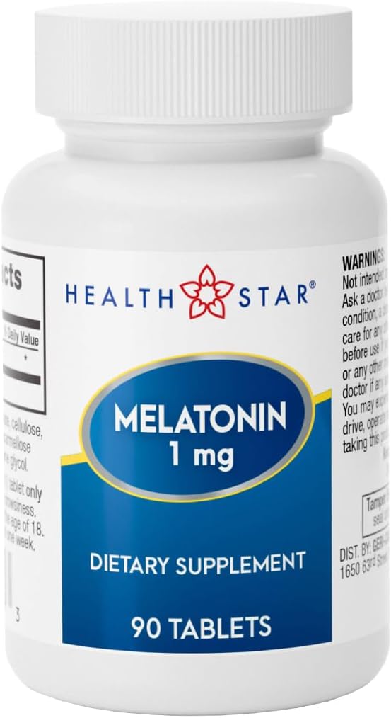 GeriCare Melatonin 1mg睡眠サポートサプリメント、Gentle Nighttime Sleep Aid、Non-Habitフォーミング、リラックスと休息を促進するのに役立ちます、ジェットラグ回復、およびより良いナイトタイムレスト、90錠