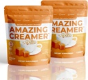 スーパーフード社、コラーゲンとアメイジングクリーム - Keto Creamer-Hyaluronic acid & MCT Oil - 脳ブースト&曲線の編曲 - 健康な皮膚と髪をサポート - ダイエットフレンドリー [60 サービング] [塩漬けキャラメル]