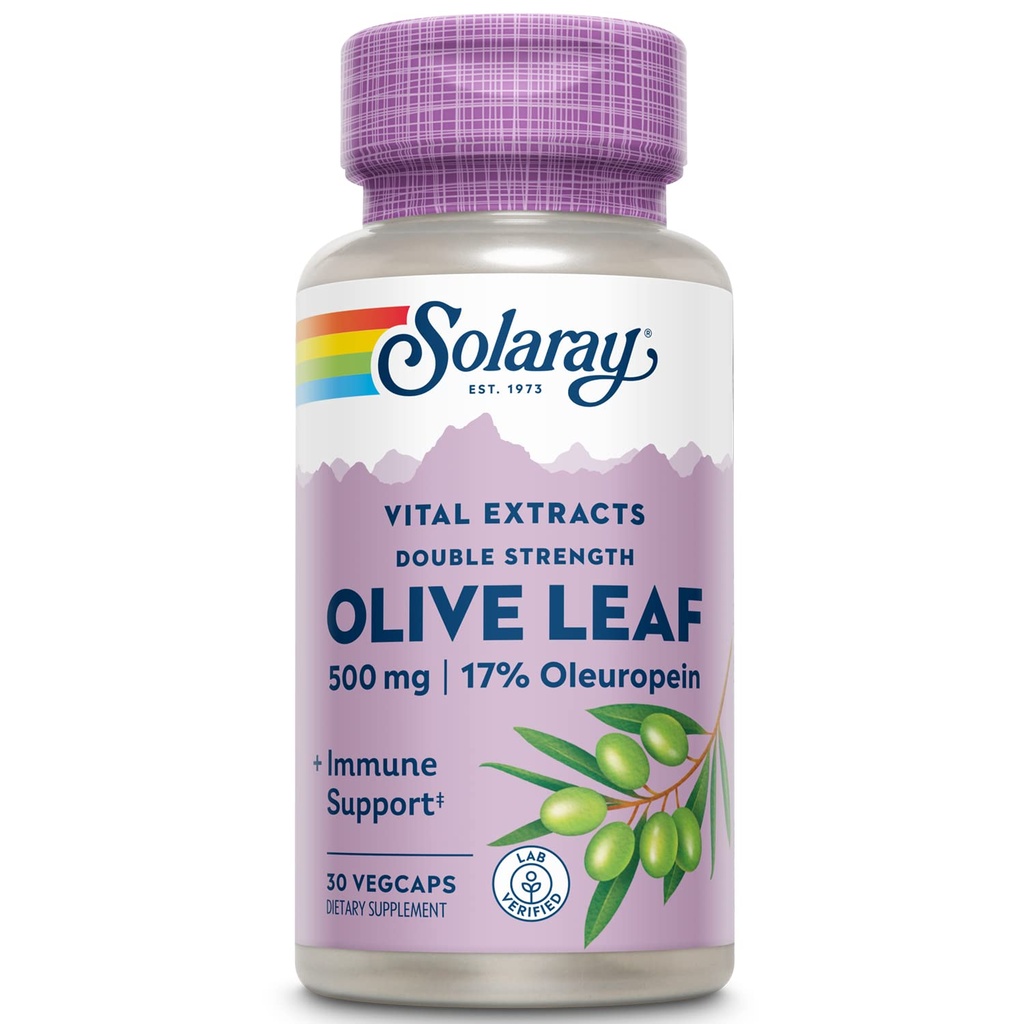 SOLARAY保証効力オリーブリーフエキスダブル強度、ベジーキャップ(Btl-Plastic)500mg | 30ct