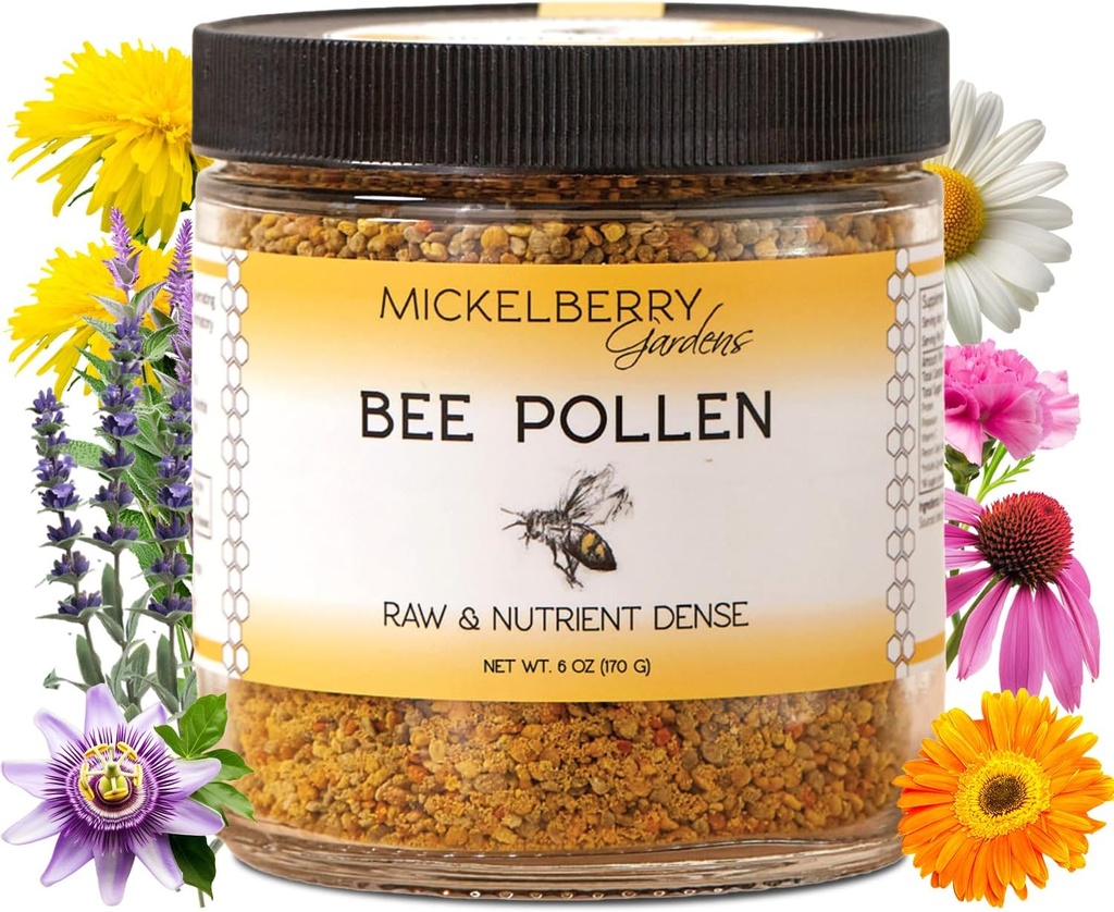 Mickelberry Gardens Bee Pollen顆粒 – 100% 生, タンパク質でパック純粋なスーパーフード, ビタミン, ミネラル & 抗酸化剤 – 6 Oz