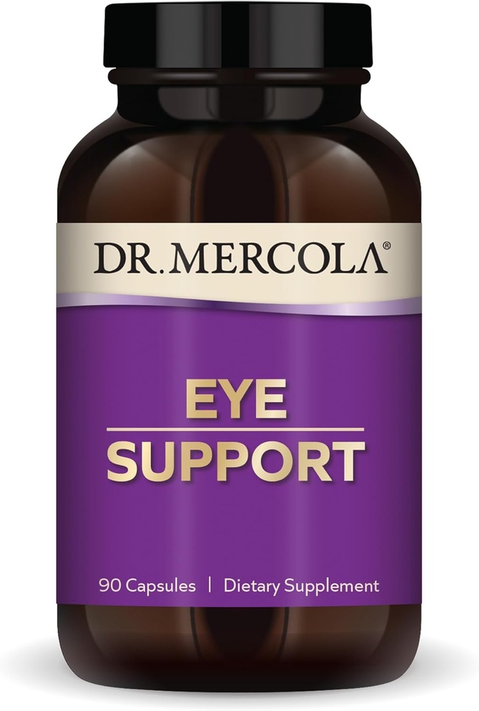 Dr. Mercola Eye Support - Eye & Vision Healthをサポート - Lutein、Zeaxanthin、有機アスタキサンチン&ブラックカラント - Non-GMO、グルテンフリー&大豆フリー - 90カプセル(90サービング)