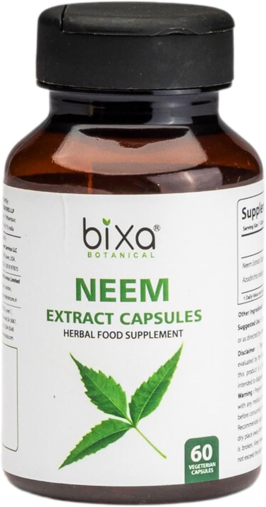 bixa BOTANICAL NEEM の葉のエキスのアーユルヴェーダの自然な草の補足(60 の計算)