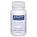 純粋なカプセル化B12 Folate - Nerves、エネルギー代謝と認知サポートをサポートするためのエネルギーサプリメント* - ビタミンBはMetafolinとして Folate - 60カプセル