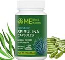 ME ライフ & ヘルス スピリナ カプセル, 100% 有機 スピリナ パウダー (120 ct) 500 mg タンパク質で豊富, ビタミン A, B12 抗酸化剤 & ビタミン, ビーガン, 自然と純粋なスピルリナ 非 GMO & グルテンフリー