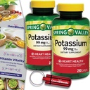 選択バンドルスプリングバレーカリウム心臓健康栄養補助カプレット99mg 250CT 2 pk(500 Total)+「ビタミンVitality」ガイド&キーホルダーピルコンテナ(4アイテム)!