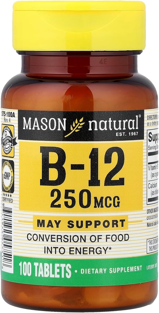 Mason Vitamins Mason B 12 250mcg Tablets