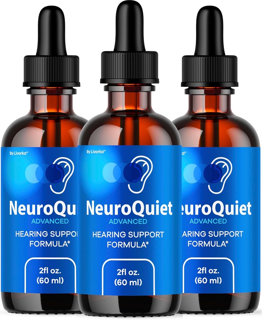 (3パック)NeuroQuietドロップ - 公式NeuroQuietデイリー補聴器毎日の聴覚サポート耳の健康のためのすべての自然なクリーンな液体アドバンストフォーミュラ、講堂の明白&インナーイヤーバランスレビュー、3ヶ月のための3ボトル