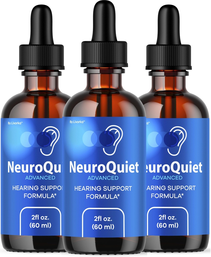 (3パック)NeuroQuietドロップ - 公式NeuroQuietデイリー補聴器毎日の聴覚サポート耳の健康のためのすべての自然なクリーンな液体アドバンストフォーミュラ、講堂の明白&インナーイヤーバランスレビュー、3ヶ月のための3ボトル