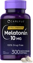 Carlyle Melatonin 10mg | 300 Softgels | 大人のための余分な強さサポート | 非GMOのグルテンフリーの補足