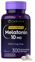 Carlyle Melatonin 10mg | 300 Softgels | 大人のための余分な強さサポート | 非GMOのグルテンフリーの補足