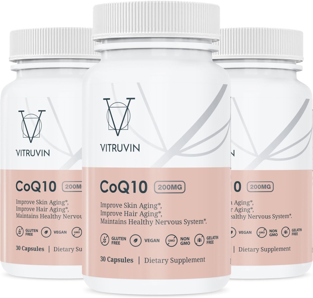 Vitruvin Ubiquinol COQ10 - Coenzyme Q10 Ultra-absorbable、co q 10 血管および中心の健康、健康な皮および毛、健康な老化のための酸化防止の補足