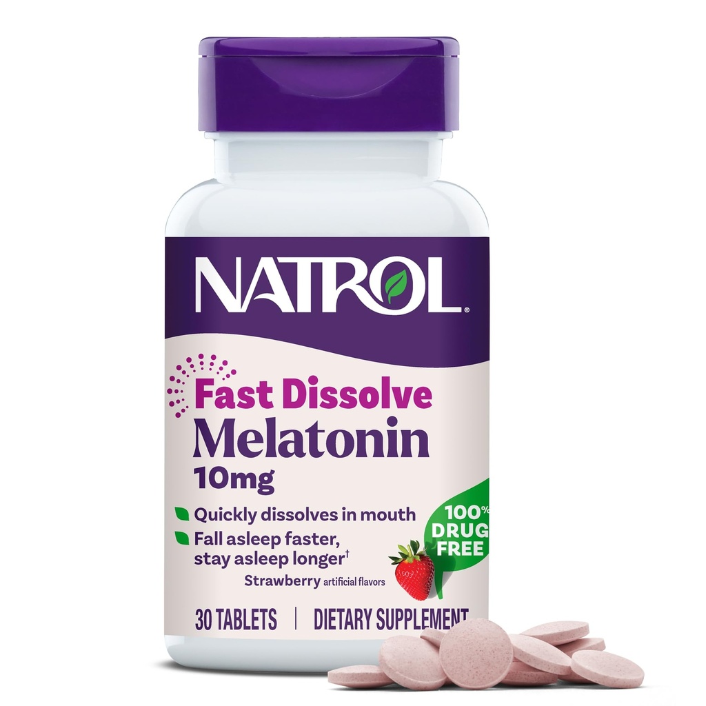 Natrolの速い分解のMelatonin 10のmgの大人のための睡眠サポート