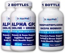 アルファGPC及び尿2X 60のカプセル+ Phosphatidylserine及びBacopa 1x 120のカプセル、2か月の供給