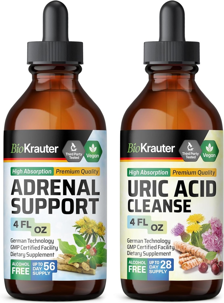 BIO KRAUTER Adrenal Support Tincture 4 Fl. Oz. & Uric 酸サポート Tincture 4 Fl. Oz.