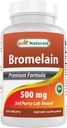 ベストナチュラルズBromelainプロテオリン系消化酵素サプリメント、500mg、120錠 - 健康的な消化、関節の健康、栄養素吸収をサポート