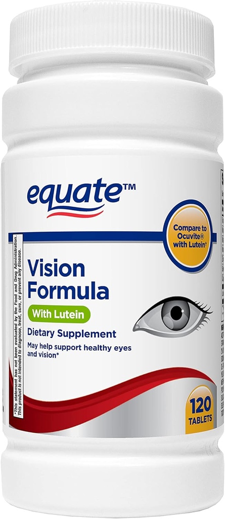 Equate - Lutein、目の健康のビタミンおよびミネラル補足、Equateによる120のタブレットが付いている視野の方式