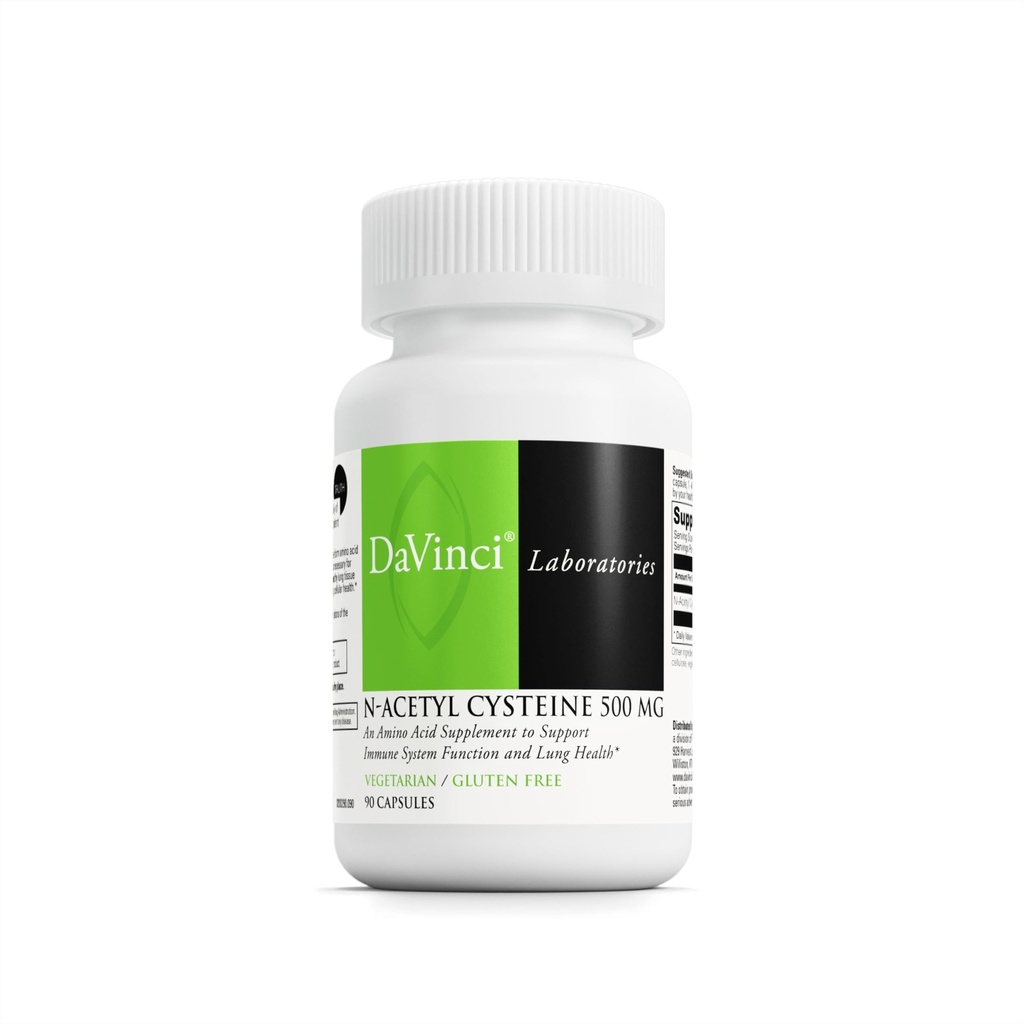 DAVINCI研究所 - N-アセチルシステイン500mg - 免疫システム機能と肺の健康をサポートするためのアミノ酸サプリメント - ベジタリアン、グルテンフリー - 90カプセル