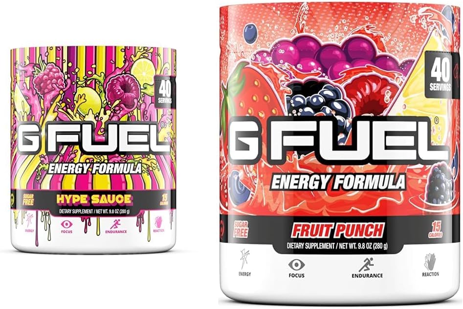 Gの燃料のHypeのエネルギー粉、砂糖は、Caffeineの焦点の補足、水組合せ及びフルーツ パンチ管(40のサービング)のエリート エネルギーおよび耐久性の方式、9.8 oz (280g)をきれいにします