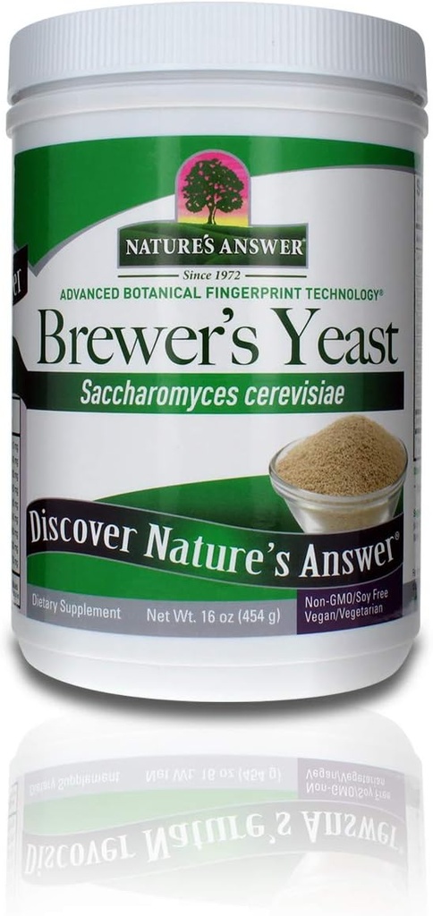Nature's Answer Brewerのイーストパウダー、アミノ酸の豊富なソース、Bコンプレックスビタミン、ミネラル、タンパク質 - ナチュラル、アンフレーバー、そして無糖 - 酪農場無料、ベジタリアン/ヴィーガン