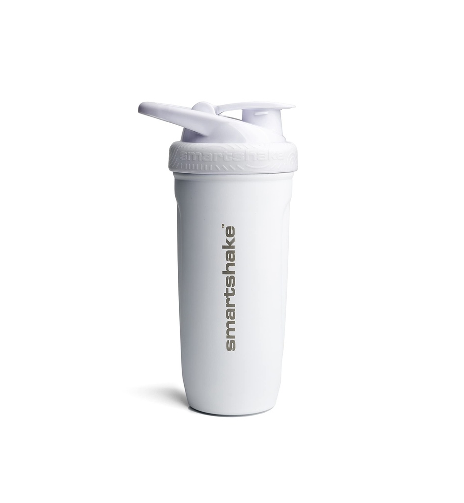 Smartshakeはステンレス鋼の蛋白質のシェーカーのびん-非絶縁された男女の体育館のびんを補強します 金属のシェーカーのびん- 900のml   30のoz - Leakproofねじオンのふた-DEHP及びBPAは放します(白)