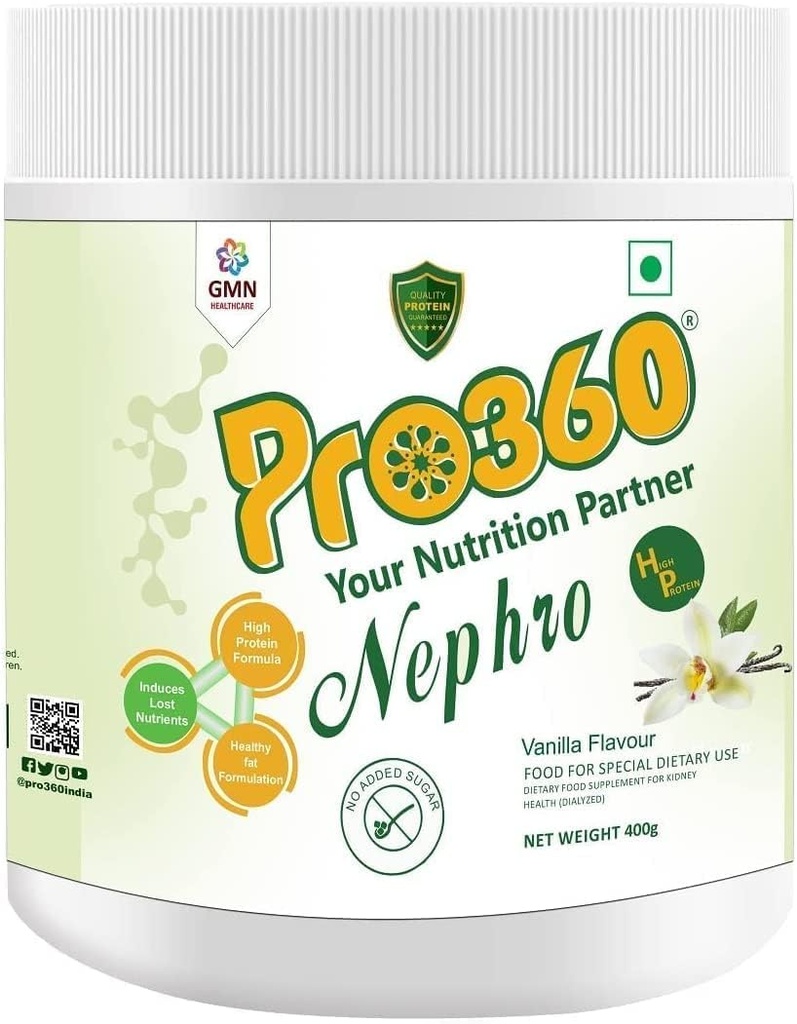 Nephro HP - 透析ケア栄養プロテインドリンク(Vanilla Flavour) 砂糖、腎臓/腎の健康、400 Gmのための特別な栄養補助食品