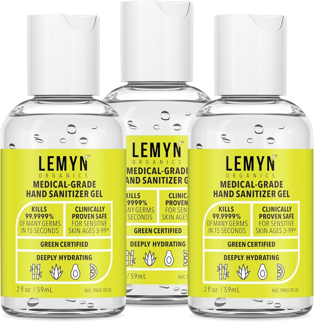 医学等級手のSanitizerのゲル- 97%のORGANIC - 2 FL.OZ。3のパック