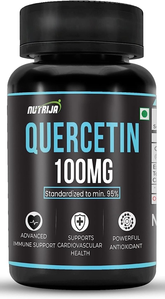 ケルセチン100mgカプセル - 95%に標準化 | 高度に浄化され、生物学的に利用可能なサプリメント | ナチュラルバイオフラボノイド&強力な抗酸化剤(30カプセル)