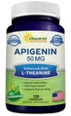 asquared栄養アピゲニン50mg&L-テアニン200mg - 120カプセル - Apigeninサプリメントは、睡眠とリラックスのための丸薬 - Chamomile Teaで発見された天然バイオフラボノイドエキス