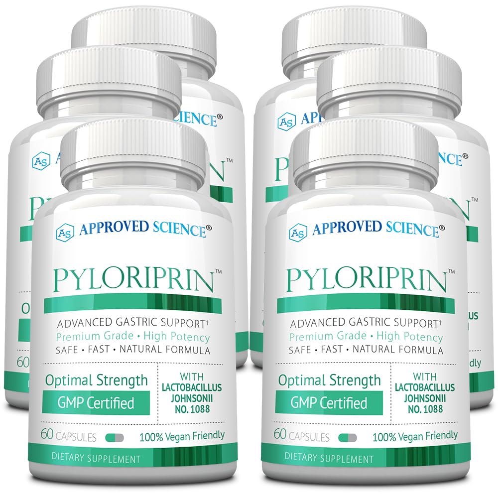 承認された科学Pyloriprin - 健康な胃のための高度の消化管サポート - 亜鉛L-カルノシン、プロバイオティック、ブロッコリーSprout、Deglycyrrhized Licorice - 360のカプセル - 6か月の供給 - ビーガン